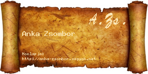 Anka Zsombor névjegykártya